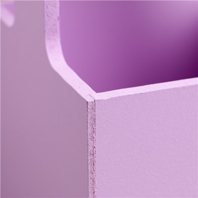 Подарочный ящик, 13.5×13.5×30 см, деревянный, с ручкой, сиреневый