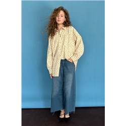 Рубашка женская  HUG077/10/Бежевый, черный