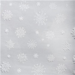 Плёнка упаковочная на Новый год глянцевая «Снежинки», белая, 1×5 м