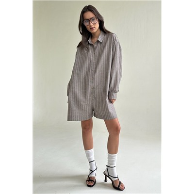 Комбинезон  MIX091/04/Кофе, белый