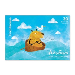 Альбом для рисования 30 л. на клею Capybara Travel, А4,