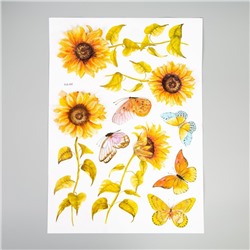 Наклейка интерьерная 3D «Подсолнухи», 50×35 см