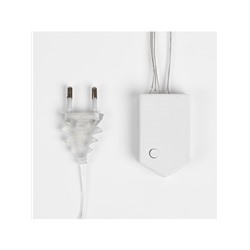 Гирлянда «Бахрома» 2×1.5 м с насадками «Сердце», IP20, прозрачная нить, 124 LED, свечение тёплое белое, 220 В