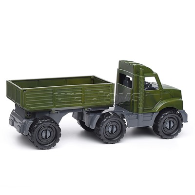 Машинка Тягач "Бизон" бортовой с прицепом Военный