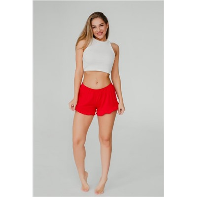Шорты женские домашние с рюшей (Малиновый)
