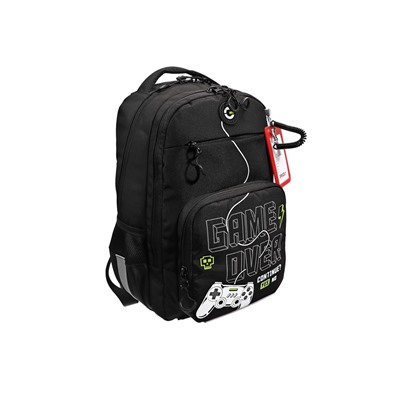 Рюкзак школьный, 40×27×16 см, Grizzly, эргономичная спинка, отделение для ноутбука, чёрный, RB-559-2_2