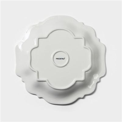 Тарелка фарфоровая обеденная Magistro «Сюита», d=25.4 см, цвет белый