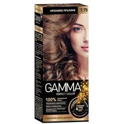Gamma Perfect Color Стойкая Крем-Краска для волос тон 7.75 Ореховое пралине с окислителем кремом 6% 50 мл