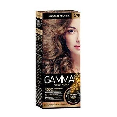 Gamma Perfect Color Стойкая Крем-Краска для волос тон 7.75 Ореховое пралине с окислителем кремом 6% 50 мл