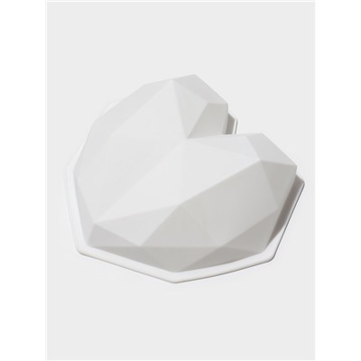 Форма для муссовых десертов и выпечки KONFINETTA «Геометрия любви», силикон, 21.5×20×6 см, белая