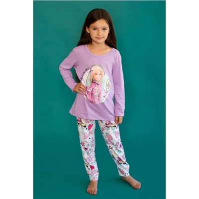 Пижама 22762 Barbie дл. рукав (Лиловый)