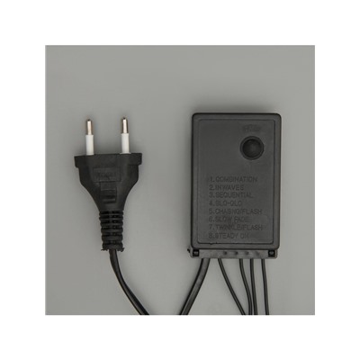 Гирлянда «Бахрома» 4×0.6 м, IP44, тёмная нить, 180 LED, свечение белое, 8 режимов, 220 В