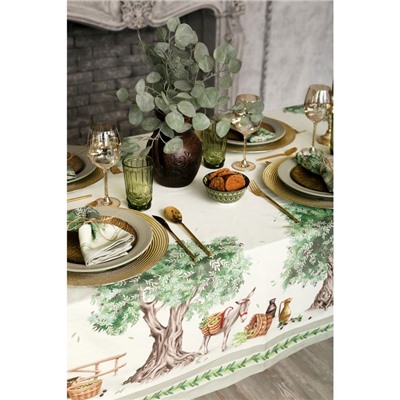 Скатерть Этель Olivia, 220×150 см, 100% хлопок, саржа 190 г/м²