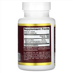 California Gold Nutrition, ежовик гребенчатый, с полным спектром, сертифицированный органический продукт, 90 растительных капсул