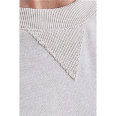 Свободный свитшот с принтом и разрезами из эластичного футера двухнитки без начеса VILATTE, 1228148