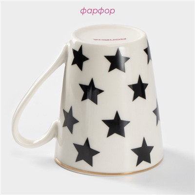 Кружка Доляна «Звёзды», 350 мл, фарфор, белая