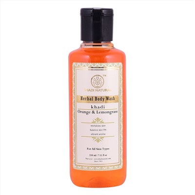 Khadi Natural Гель для душа с Апельсином и Лемонграссом 210мл