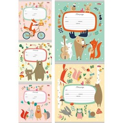 Тетрадь  12л  1 класс в две линии с наклонными и доп. горизонтальной "ЛЕСНЫЕ ЗВЕРУШКИ-1" Т12-3590 Проф-Пресс