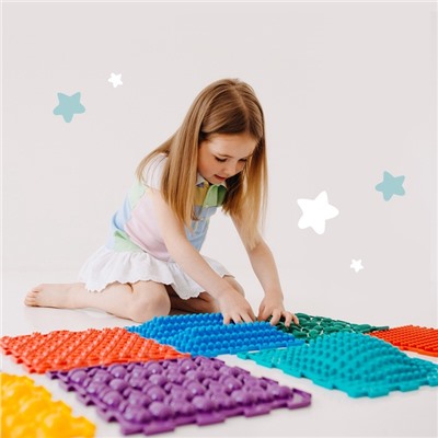 Модульный массажный коврик, набор №4 «Радуга», 7 шт., Ортодон