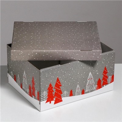 Коробка подарочная новогодняя складная «Новогоднее поздравление», 31×25.5×16 см, Новый год