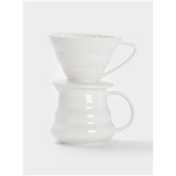 Пуровер-Кофейник Magistro «Глянец», 350 мл, керамика, белый