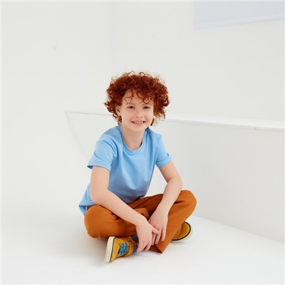 Футболка детская Basic line, голубая, рост 104 см