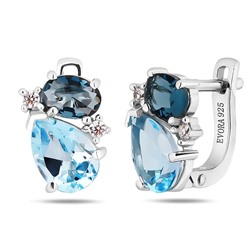 Серьги, лондон топаз кварц , топаз, Юрмала