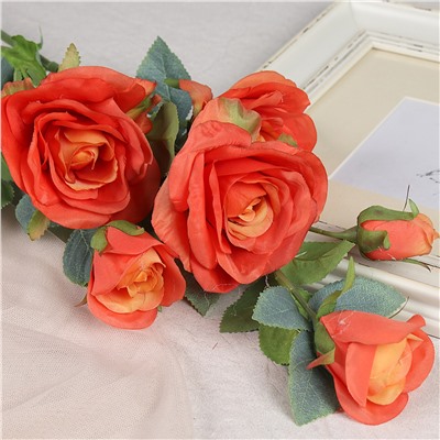 Цветок искусственный Роза 84 см / OH081304 /уп 500/ (Оранжевый)