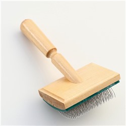 Щётка - пуходёрка деревянная с каплями и рамкой, основание 70×50 мм