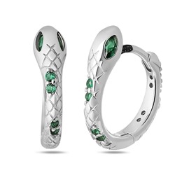 Серьги, синт.изумруд, NS-25623