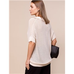 Джемпер-поло из гладкой вискозы с лиоцеллом