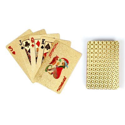 Набор подарочный 3 в 1 «Гриндер» : 2 рюмки по 30 мл, колода пластиковых карт, стекло, металл, золотистый