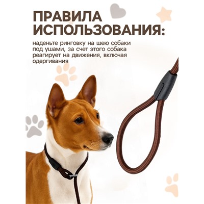 Ринговка для собак, 130×0.8 см, коричневая