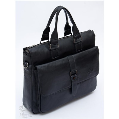 Портфель мужской кожаный 0066Z black Zinimsk