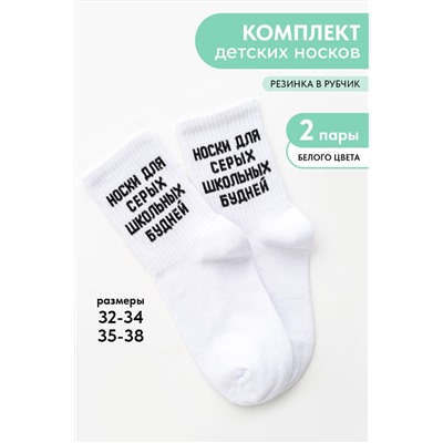 Носки детские Школьные будни (набор 2 пары)