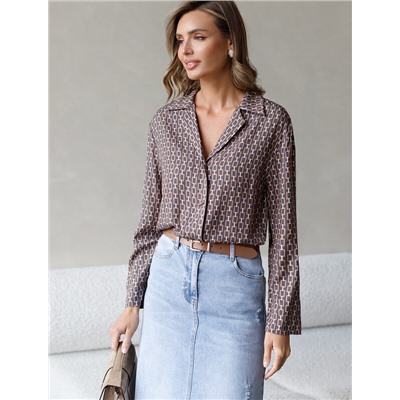 Блузка из вискозы с принтом