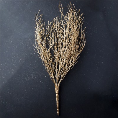 Ветка декоративная золотая 50 см / V1 /уп 24/240/Новый год