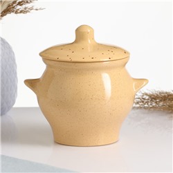 Горшочек для запекания Борисовская керамика «Каракум», 650 мл, 12×12 см, жёлтый