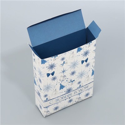 Коробка подарочная новогодняя складная «Новогодний бант», 21×15×5 см