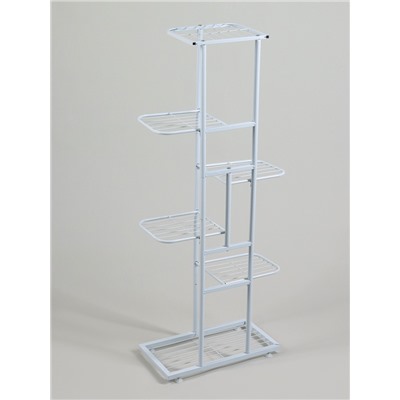 Подставка для цветов Greengo, 6 полок, 44×22×105 см, напольная, металл, белая