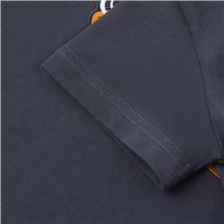 Футболка детская MINAKU: Exclusive print, графитовая, рост 110 см