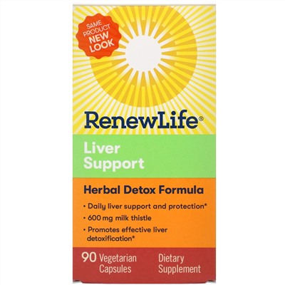 Renew Life, Extra Care, поддержка печени, растительный препарат для детоксикации, 90 растительных капсул