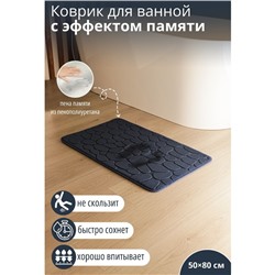 Коврик для ванной и туалета SAVANNA Memory foam, 50×80 см, синий