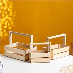 Подарочный ящик «Модерн», деревянный, с ручкой, набор 3 шт.