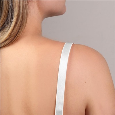 Резинка для бретелей, блестящая, 20 мм, 10±0.5 м, белая