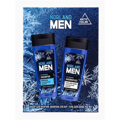Подарочный набор мужской Norland Men Ice Freshness, гель для душа 250 мл, шампунь 250 мл