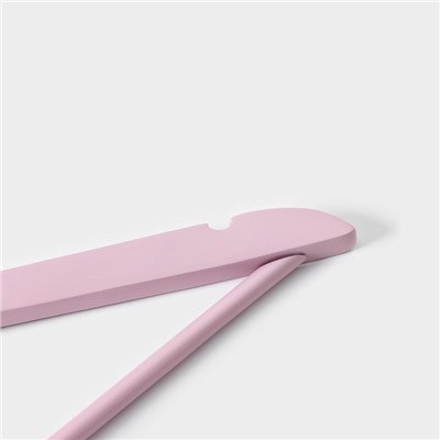 Плечики - вешалки LaDо́m Brillant, 44.5×23×1.2 см, 3 шт., деревянные, широкие плечики, цвет розовый