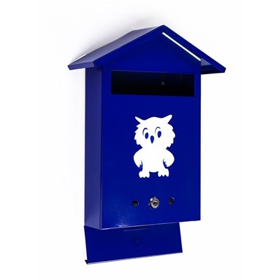 Ящик почтовый с замком, вертикальный, «Филин», синий