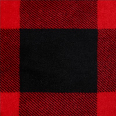 Плед «Этель. Клетка чёрно-красный», 150×200 см, корал-флис 220 г/м²