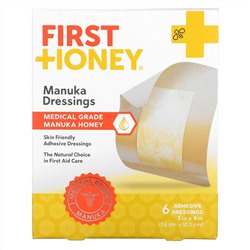 First Honey, Manuka Dressings, 6 Adhesive Bandages